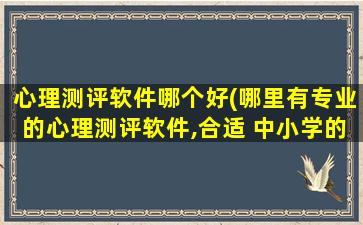 心理测评软件哪个好(哪里有专业的心理测评软件,合适 中小学的)